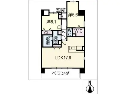 LA CANG(2LDK/5階)の間取り写真