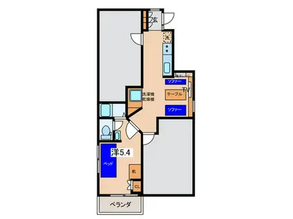 STELLA MARE(ワンルーム/3階)の間取り写真