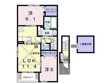 サニーハイツ和光(2LDK/2階)の間取り写真