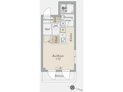 アーバンパーク王子(ワンルーム/2階)の間取り写真