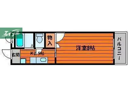 サンパレス怒田(1K/3階)の間取り写真