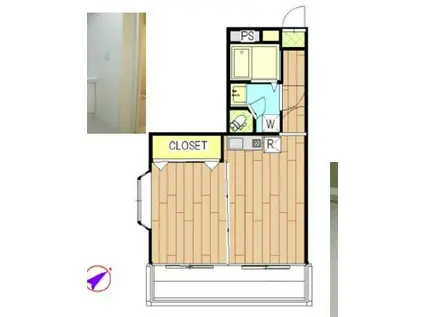 平田ビル(2K/3階)の間取り写真