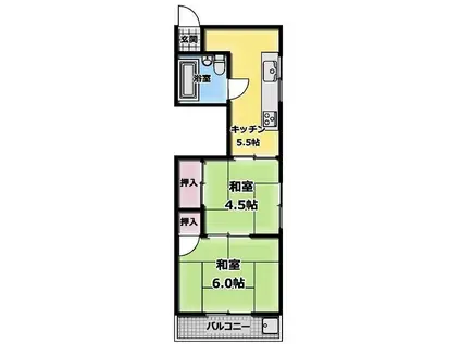 長谷川ビル(2DK/3階)の間取り写真