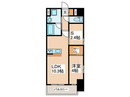 LIFEFIELD小郡駅前(1SLDK/10階)の間取り写真