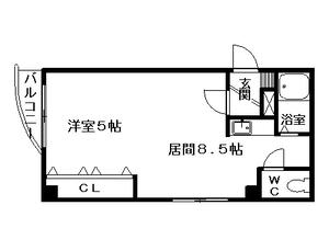 MORE TONDEN(1DK/3階)の間取り写真