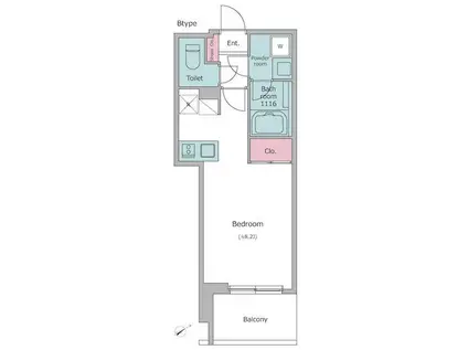 ライトテラス上野(ワンルーム/8階)の間取り写真