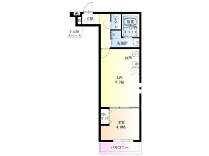 フジパレス大物駅南2番館(1LDK/1階)の間取り写真