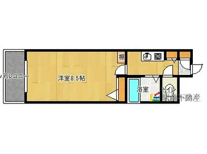 パークコート太宰府(1K/4階)の間取り写真