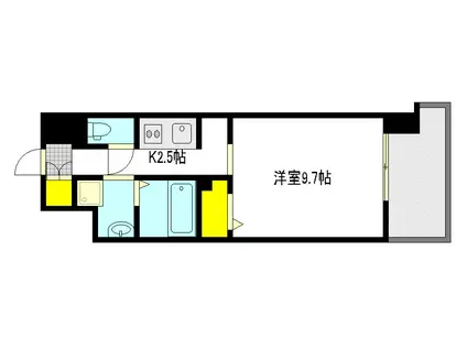 LASANTE観音本町(1K/13階)の間取り写真