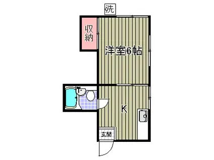 志貴コーポ(1K/1階)の間取り写真