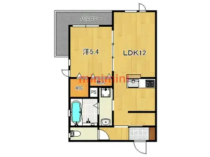 メリーメゾン(1LDK/3階)の間取り写真