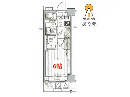 リライア阪東橋サウス(1K/3階)の間取り写真