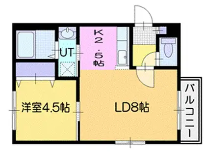 ステラフィッサ新札幌(1LDK/3階)の間取り写真