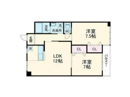 三和マンション(2LDK/3階)の間取り写真