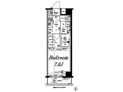 アクサスレジデンス外苑(1K/B2階)の間取り写真