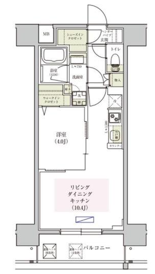 アーバネックス東梅田(1LDK/11階)の間取り写真