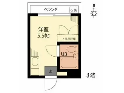 サンライズ近藤(ワンルーム/3階)の間取り写真