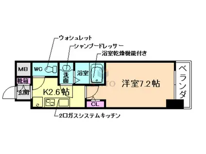 グランパシフィック庄内(1K/5階)の間取り写真