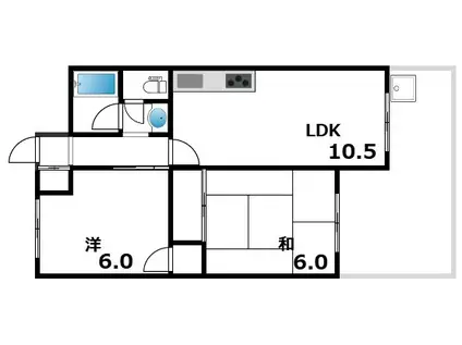 ビバリーハウス本山(2LDK/3階)の間取り写真