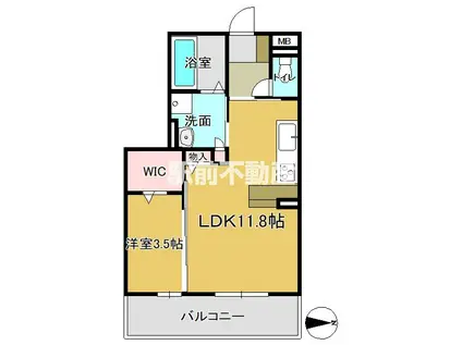 A-BRIGHT(1LDK/1階)の間取り写真