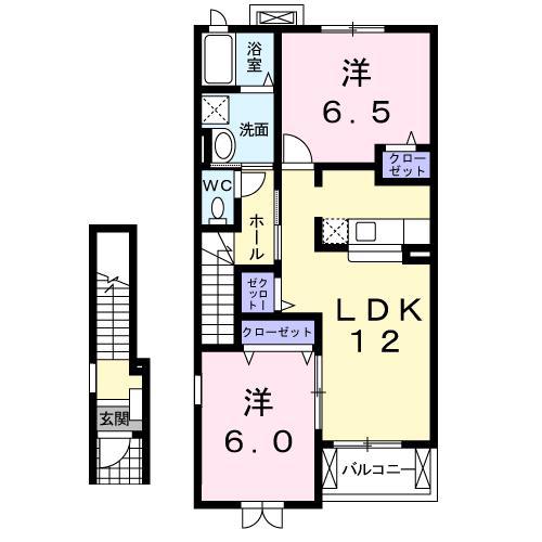 カレント 綾瀬(2LDK/2階)の間取り写真