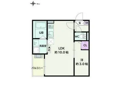 JACK SHINKAIIV(1LDK/3階)の間取り写真