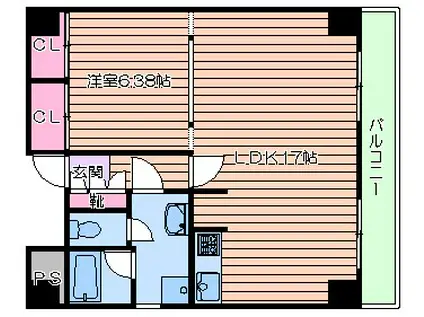 アプリコ(1LDK/4階)の間取り写真