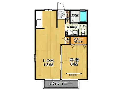 サンパレス登戸B(1LDK/2階)の間取り写真