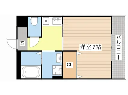 ベルテンポ2号館(1K/1階)の間取り写真