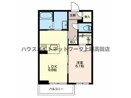 マストテラス上越春日野(1LDK/3階)の間取り写真