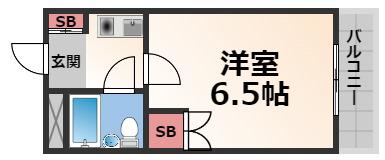 あかねハイツ(1K/2階)の間取り写真