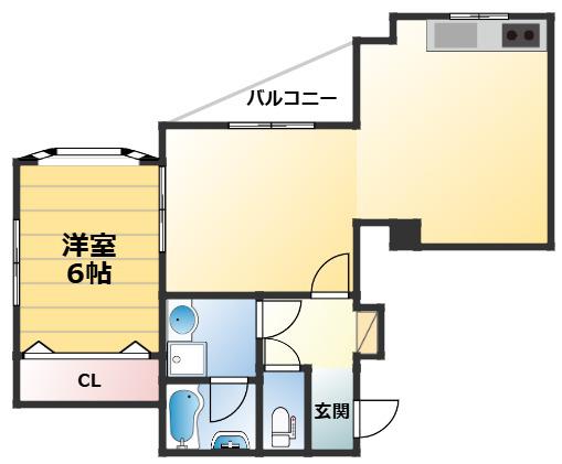 SQUD HAIZUKA(2DK/1階)の間取り写真