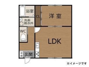 ビレッジ柏(1LDK/1階)の間取り写真