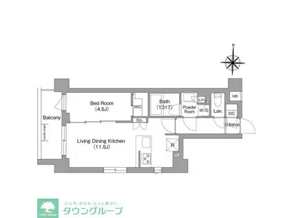 コンフォリア・リヴ永福町(1LDK/4階)の間取り写真