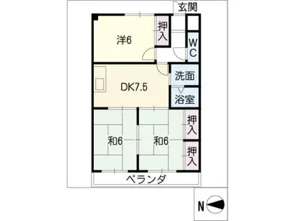 サンシャインシティー(3DK/7階)の間取り写真