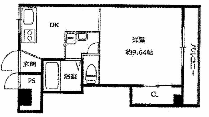 シャトー中島別館(1DK/3階)の間取り写真
