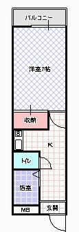 メゾン金城(1K/1階)の間取り写真