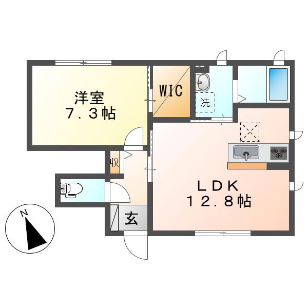 プラムプレイス(2LDK/1階)の間取り写真