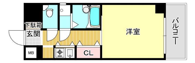 シティパレス薬大前(1K/2階)の間取り写真