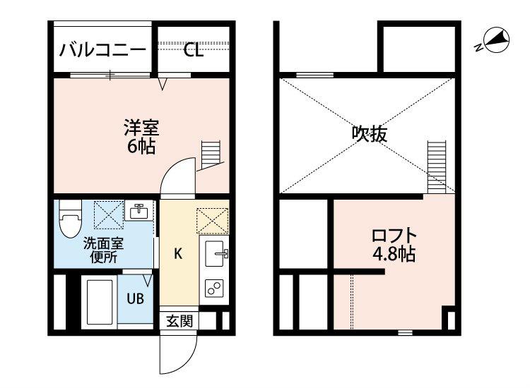 CRYSTALPALACE(1K/2階)の間取り写真
