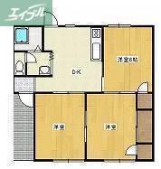 笹ヶ瀬バークレイC(3DK/2階)の間取り写真