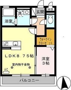 ネオステージ(1LDK/3階)の間取り写真