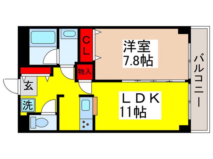 ベルエキップ(1LDK/2階)の間取り写真