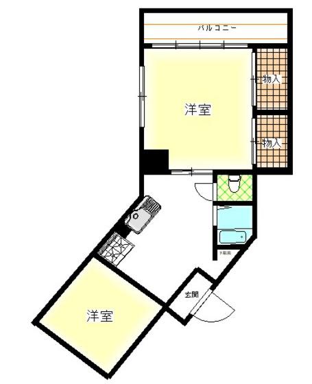 国際コーポ(1LDK/4階)の間取り写真