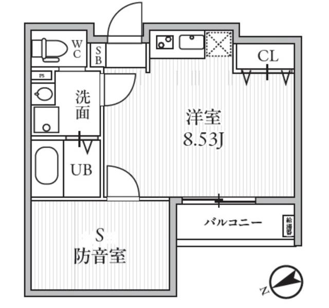 TS CUORE MUSE落合南長崎(ワンルーム/2階)の間取り写真
