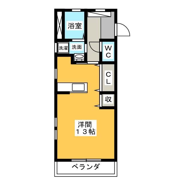 ネクサス(ワンルーム/2階)の間取り写真
