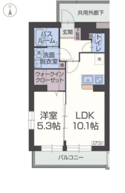 ロンド・ボヌール(1LDK/1階)の間取り写真