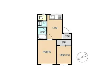 R.HAMADA1(2K/2階)の間取り写真