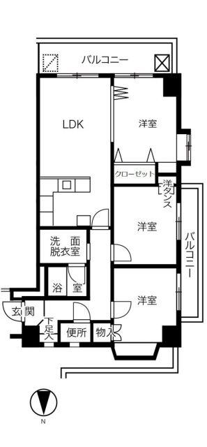 パル・シャトー海南(3LDK/9階)の間取り写真