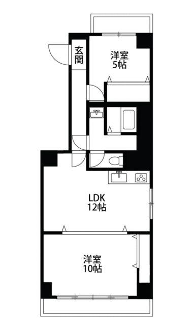 コンフォートステージ本町(2DK/3階)の間取り写真